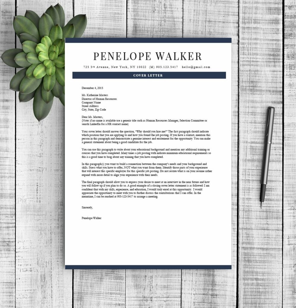 Resume Template quot Penelope quot MasterBundles Resume Template quot Penelope quot MasterBundles