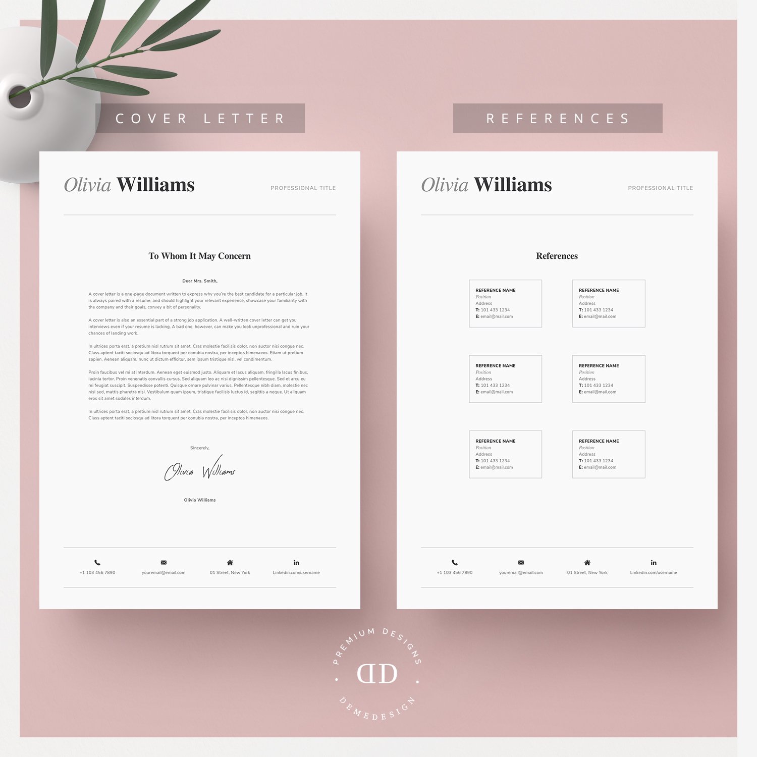 ONE Page Resume Template Kit preview image.