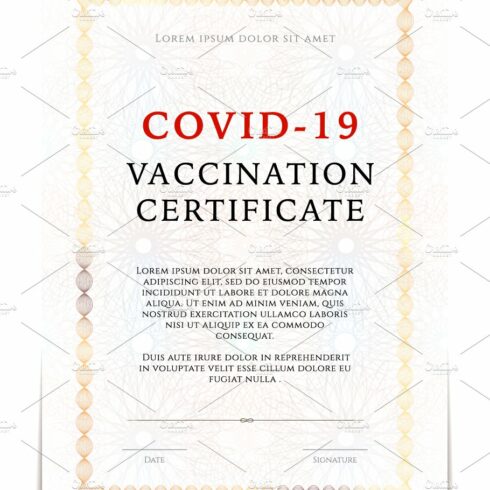 COVID-19 vaccination certificate cover image.