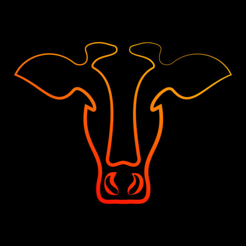 Creative Cow head logo design, Vector design template cover image.
