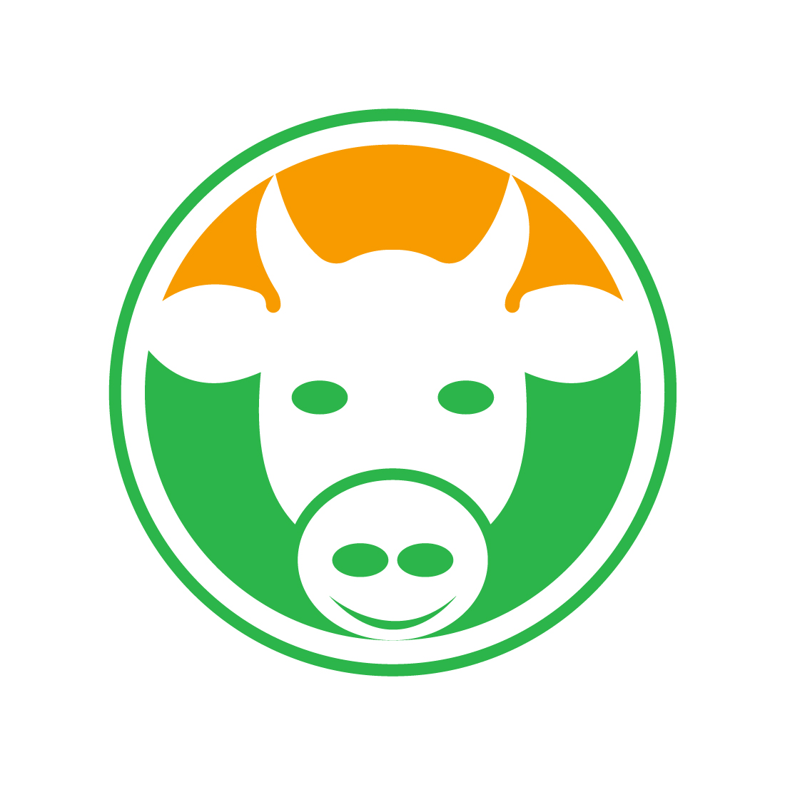 Creative Cow head logo design, Vector design template preview image.