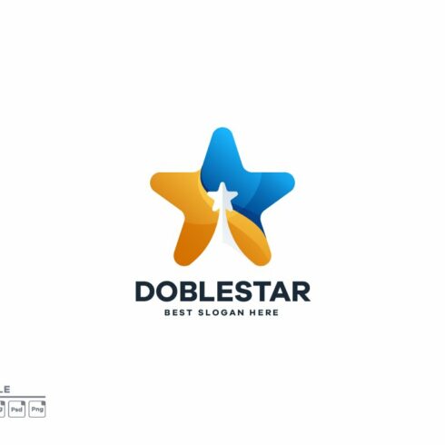 Double Star Business Logo Template cover image.