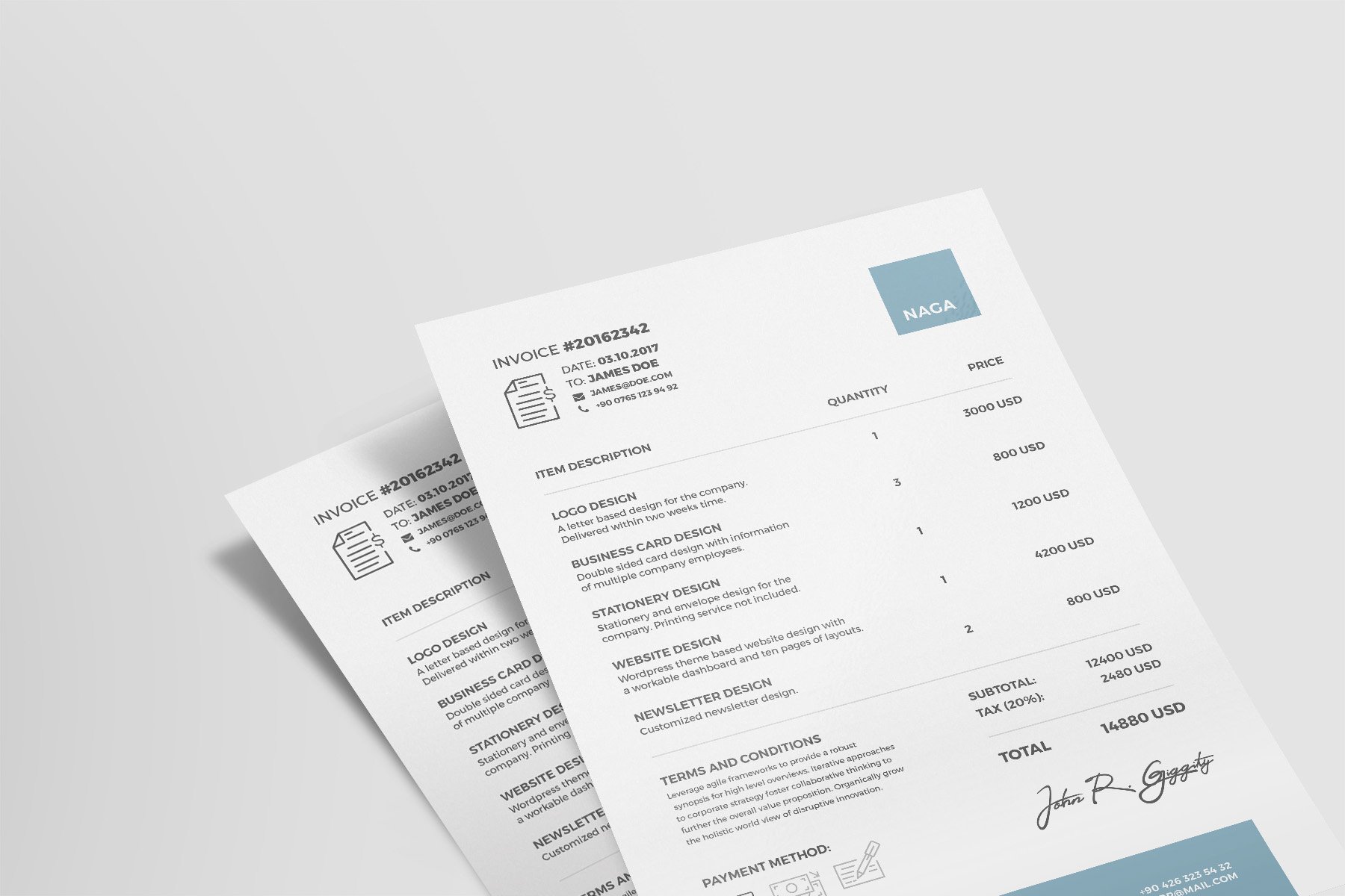 Naga - Invoice Template preview image.