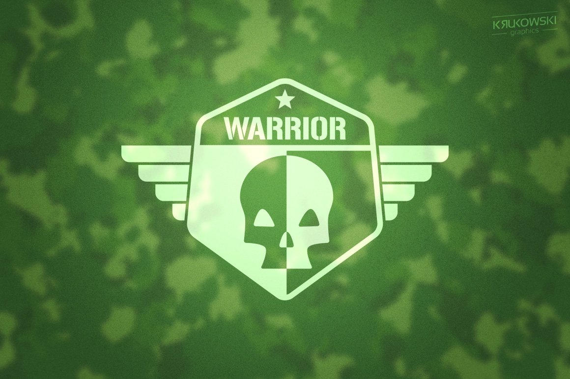 Military Army Style Badges Logos preview image.