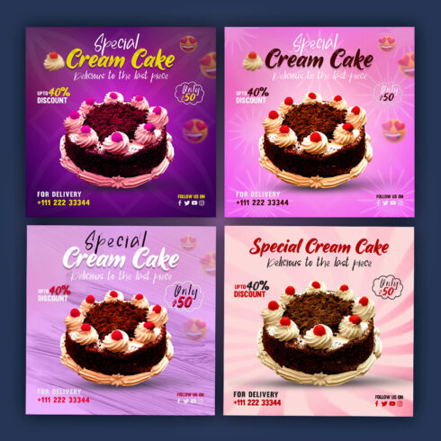 Special Dessert cake social media post instagram ads banner Post ...