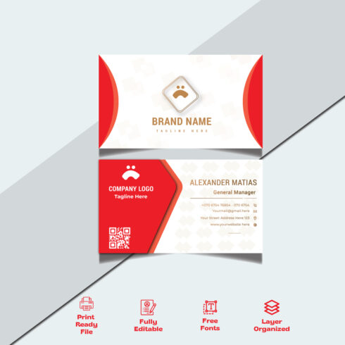 Creative and clean corporate business card template layout Vector illustration Stationery design cover image.