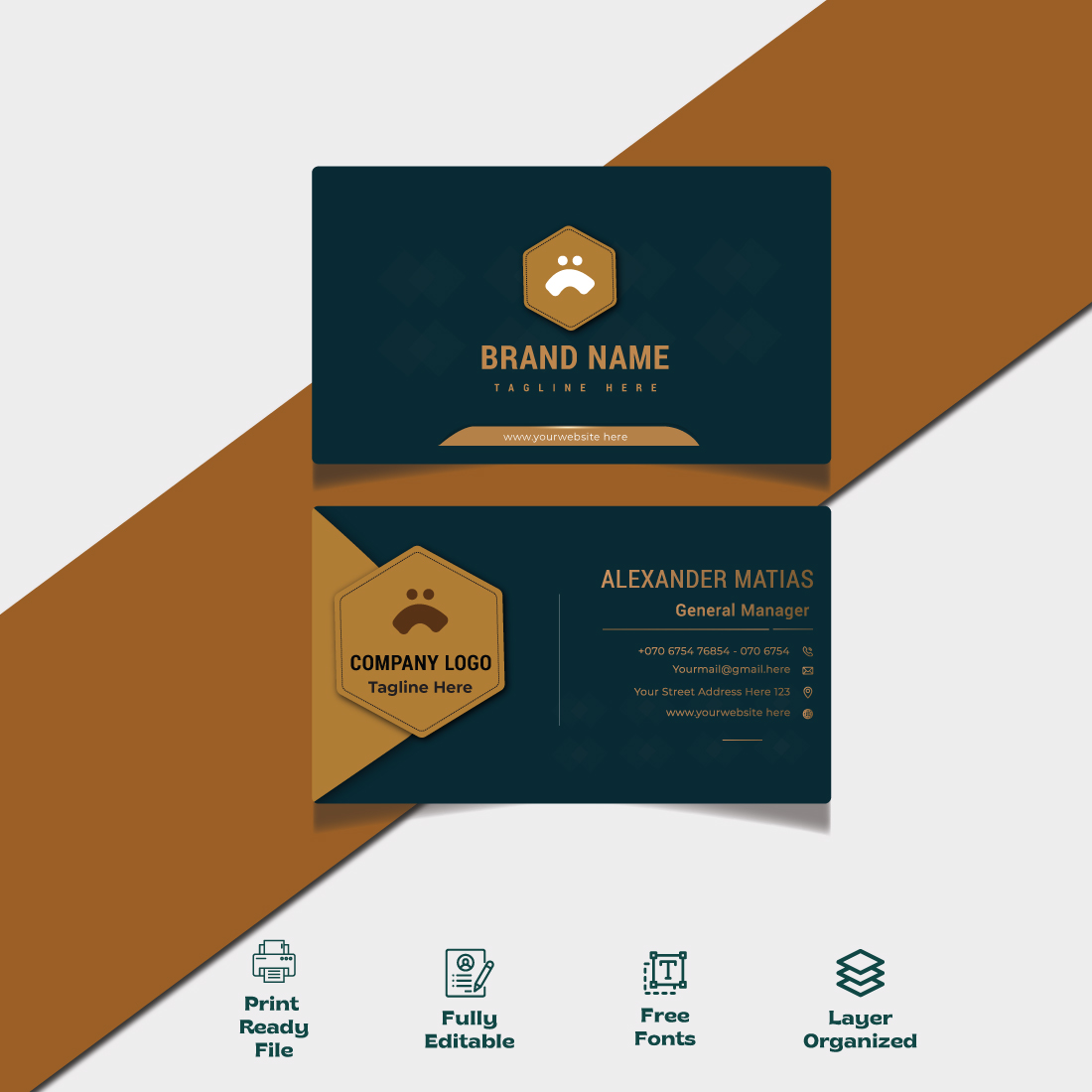 Creative and clean business card template layout Vector illustration Stationery design cover image.