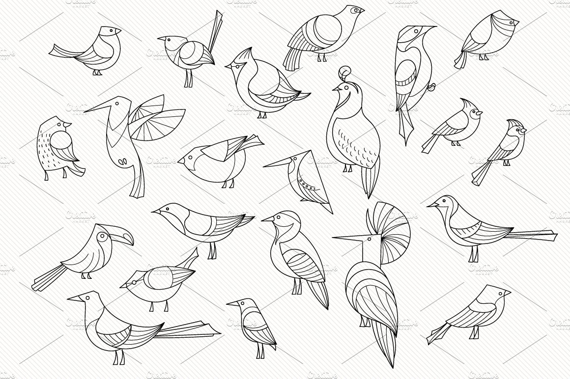 Geometric Bird Logos preview image.