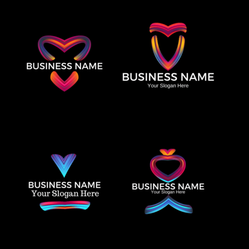 Creative Love and Heart Logo| Love and Heart Vector Logo Bundles SVG and PNG Transperent Background cover image.