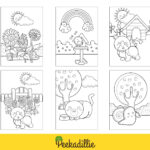 Kids Boy and Girl Playing in The Garden with Animals on Summer Holiday Coloring  Set - MasterBundles