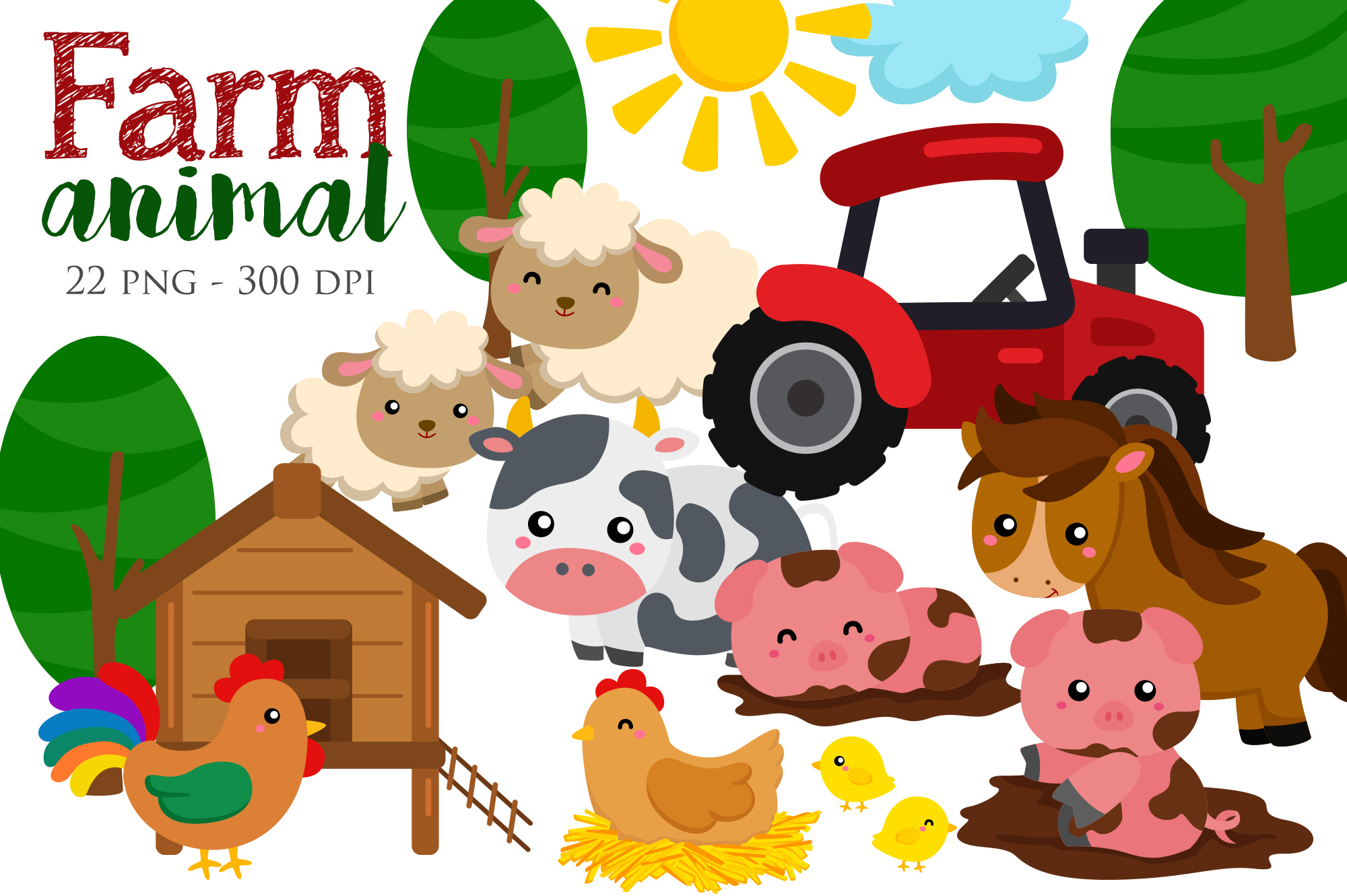 Farm animal clipart with farm animals and farm animals.