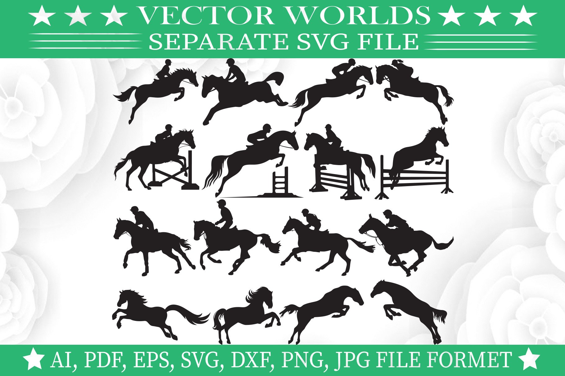 Horse Jumping Svg, Jump, Horse Svg cover image.