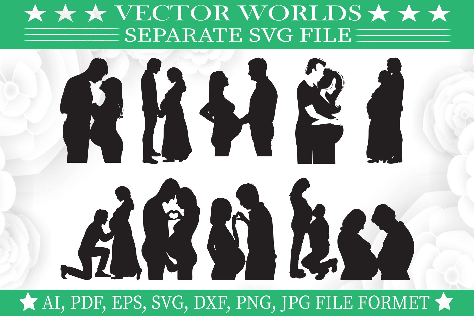 Pregnant Woman With Husband Svg cover image.