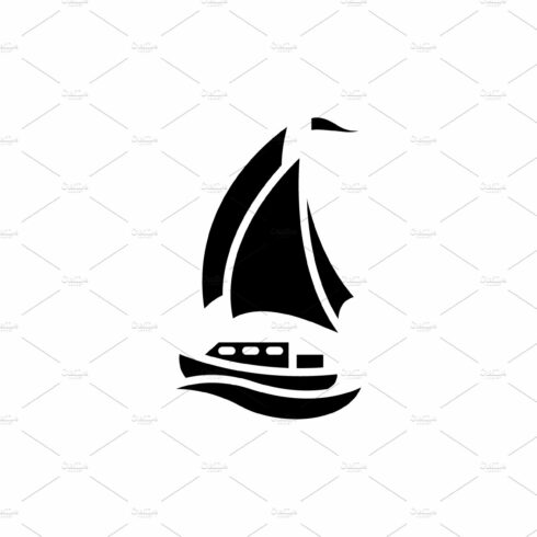 yacht vector icon. sail yacht sign. cover image.