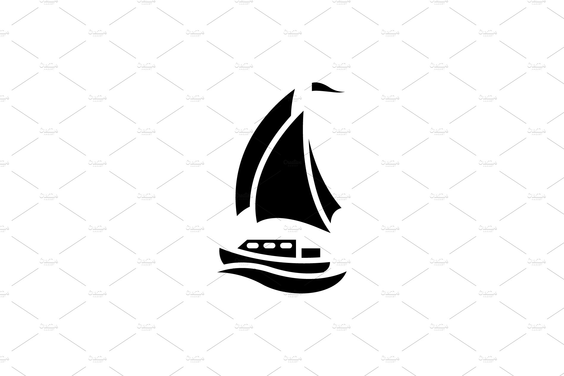 yacht vector icon. sail yacht sign. cover image.