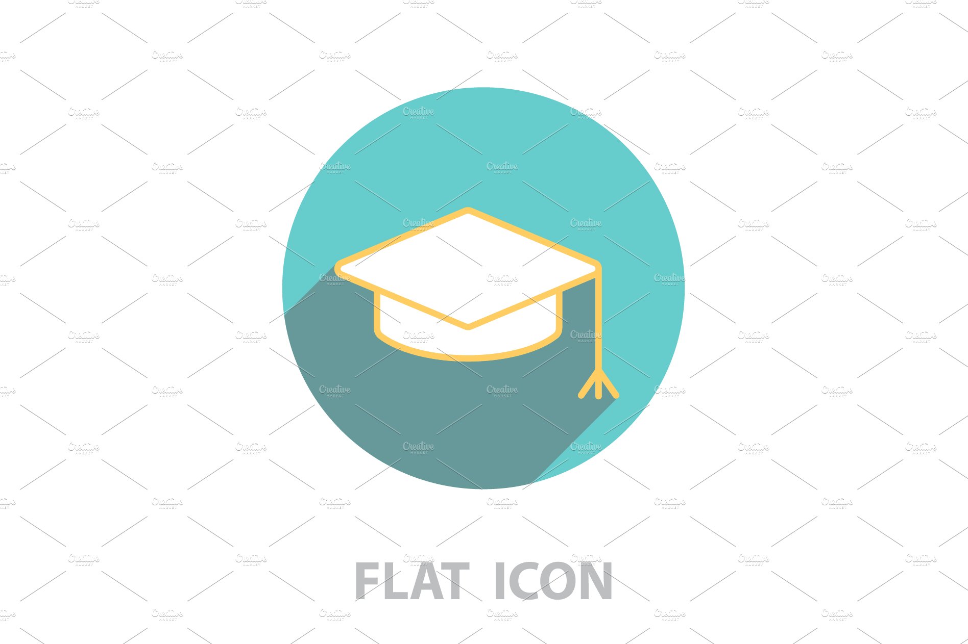 Graduation hat cap line art icon cover image.