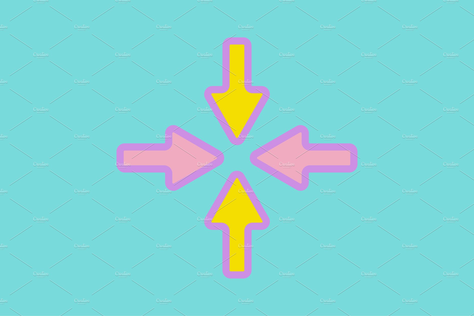 Web line icon. Four arrows cover image.