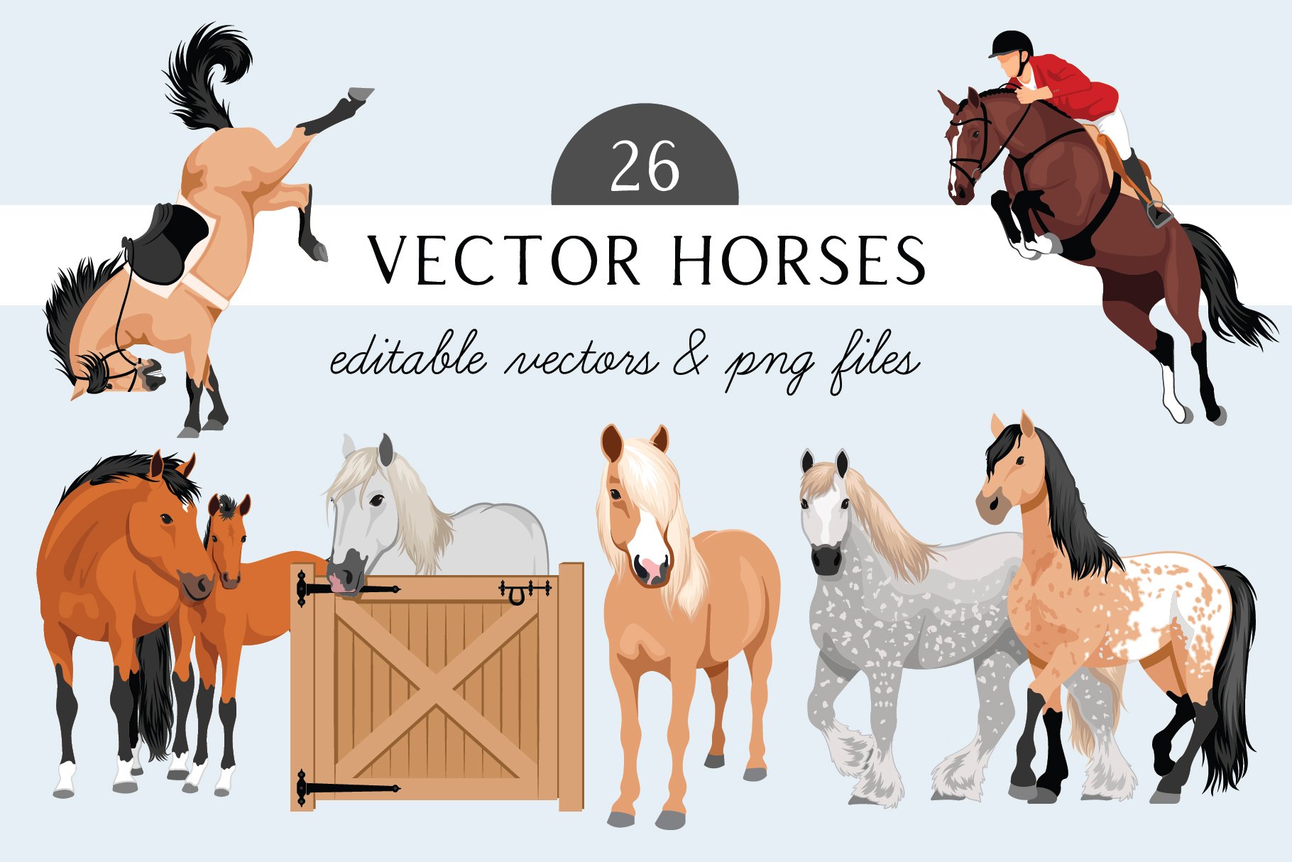 Horse Art Vector Equestrian Rodeo cover image.