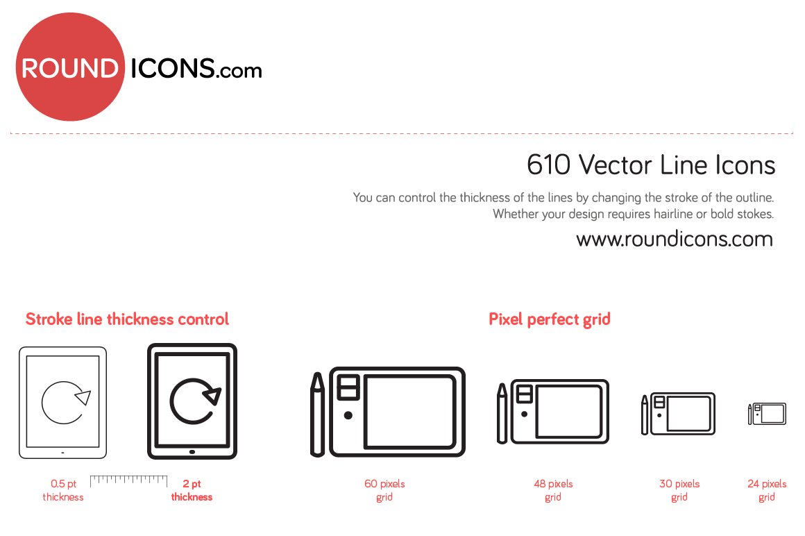 1000 Vector Line Icons Set  +WebFont cover image.