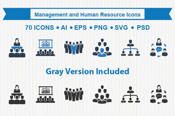 Management and Human Resource Icons cover image.