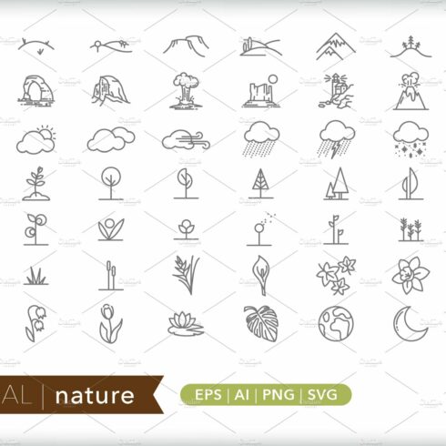 Minimal nature icons cover image.