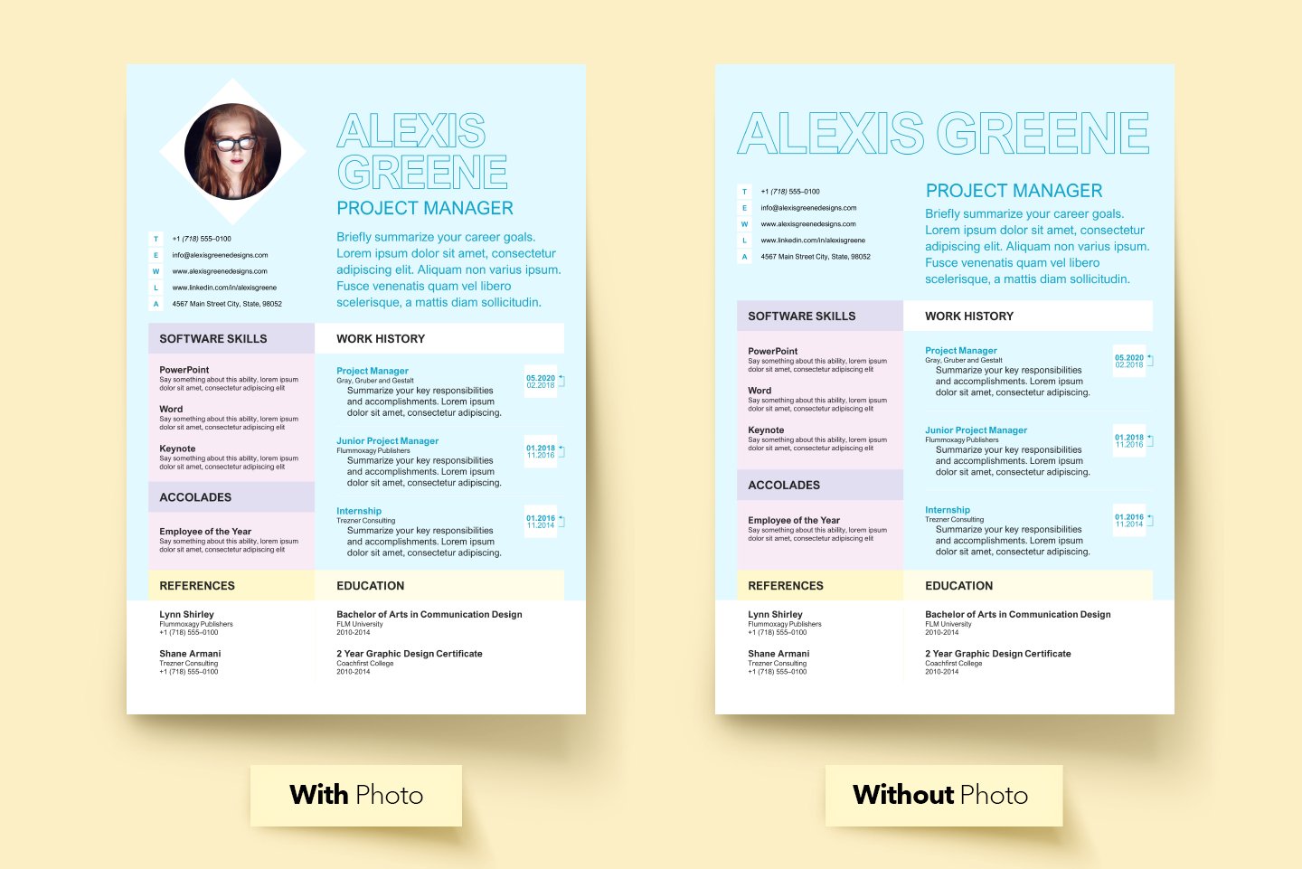 Happy Bright Resume Set preview image.