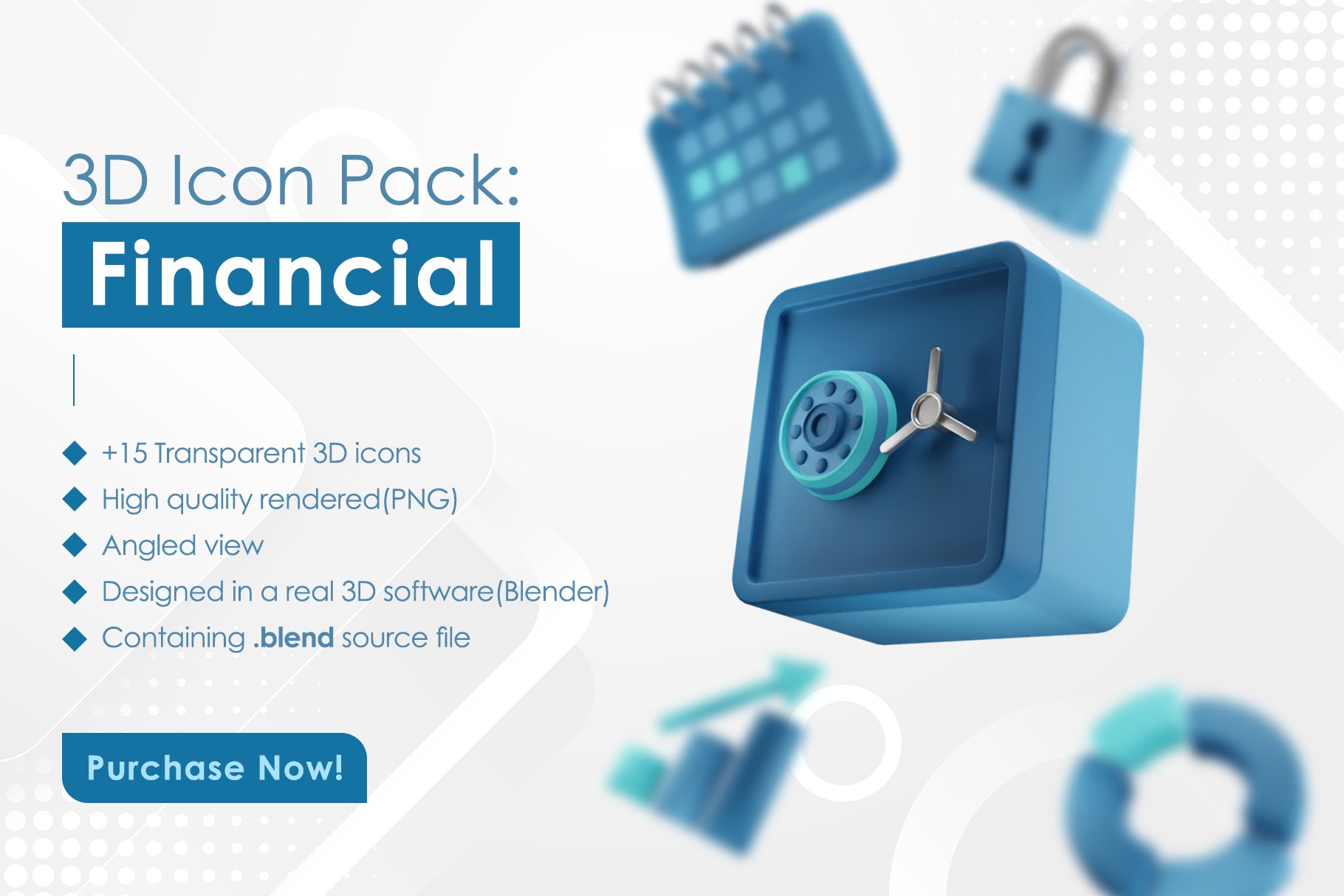 Financial 3D Icon Pack cover image.