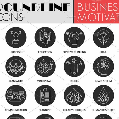 36 Business motivation icons cover image.