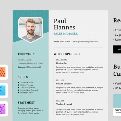 Hannes Resume CV & Business Card cover image.
