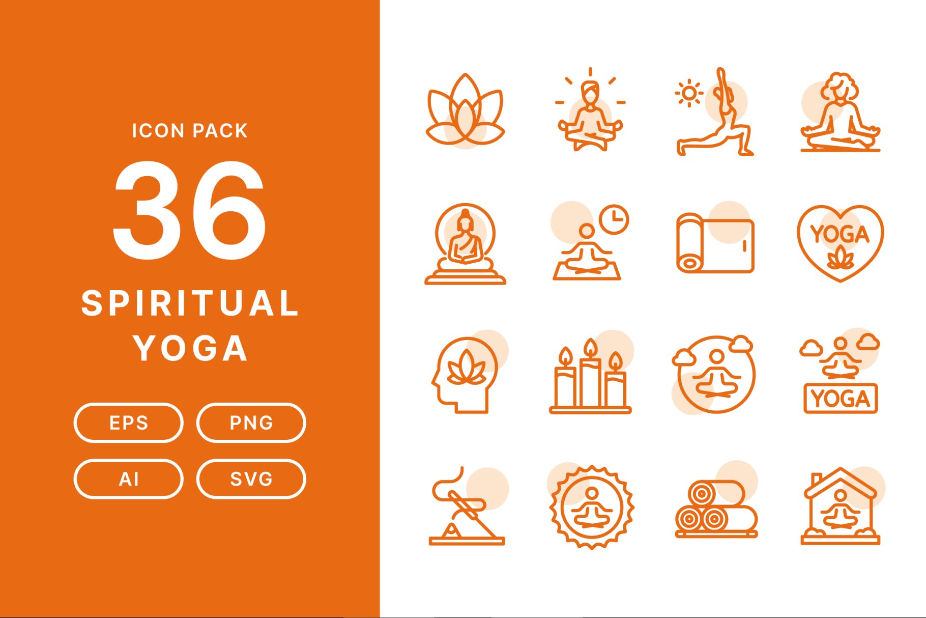 Spiritual Yoga Icon Pack cover image.