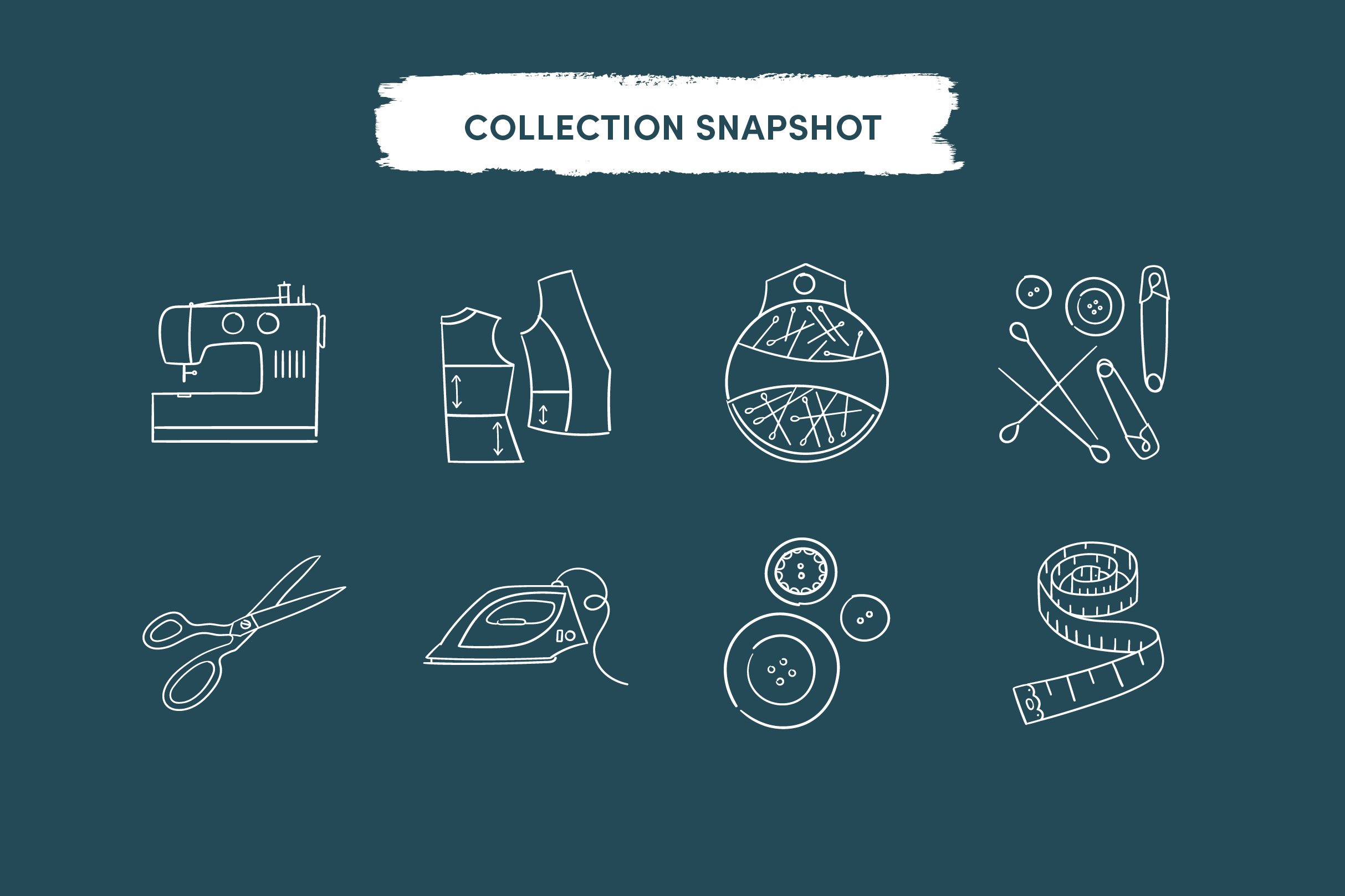 Sewing & Dressmaking Tools Icons preview image.