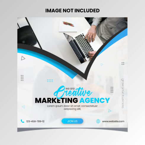 Creative, Minimal, and Modern Marketing Agency Social media Post Template cover image.