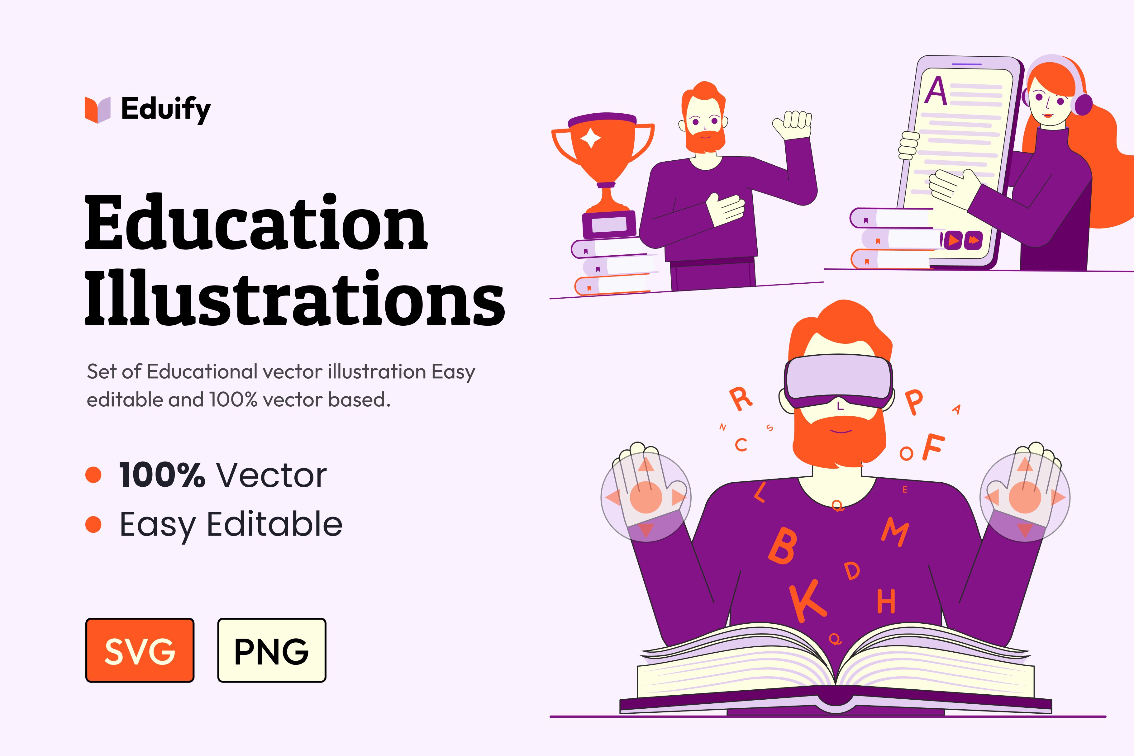 Eduify – 15 Education Illustration cover image.