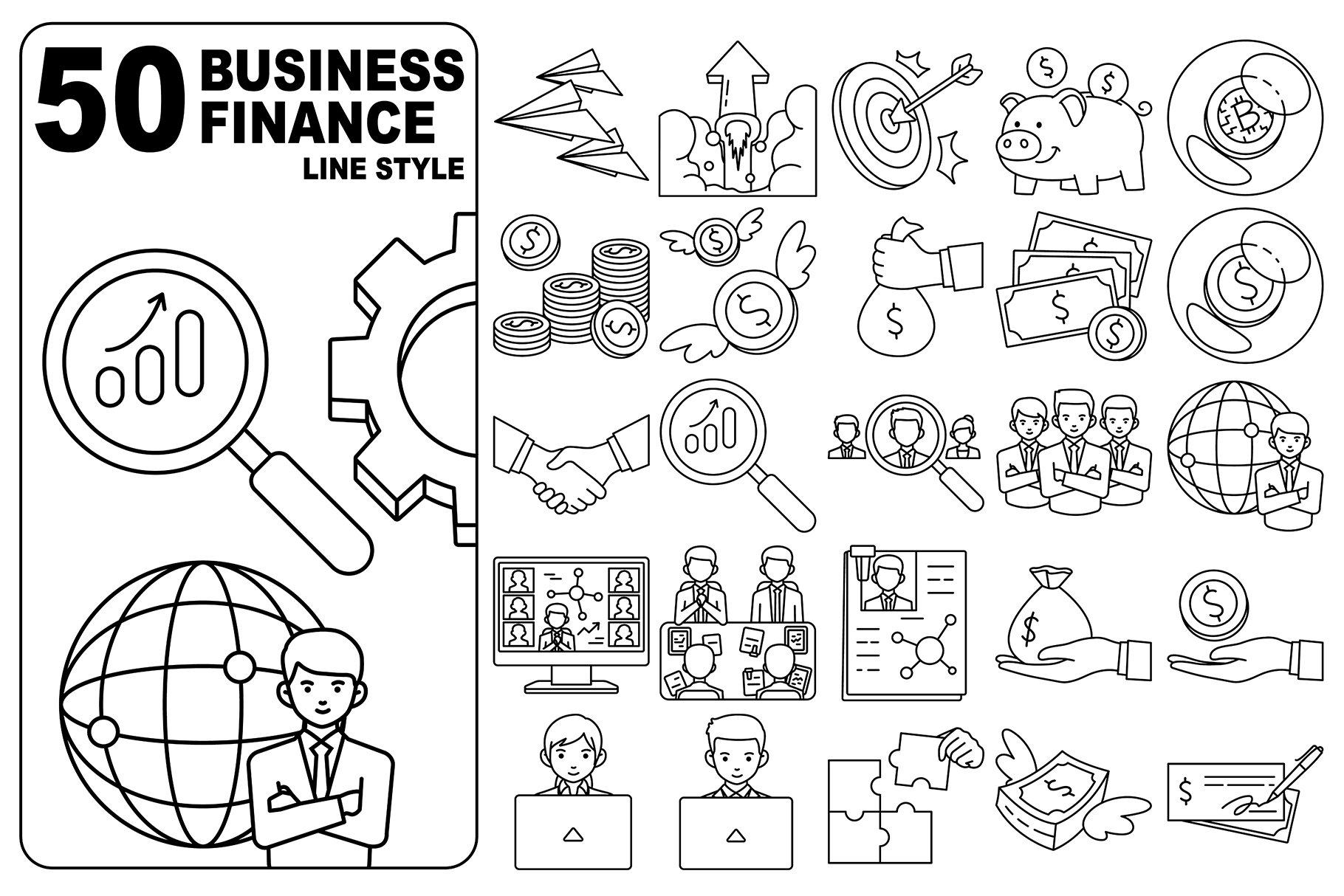 Business Finance Line Set 50 cover image.