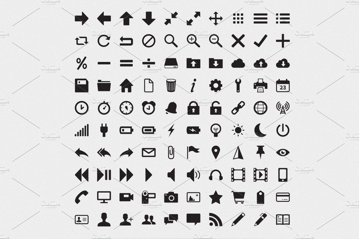 Miniglyph - 100 Web/UI Icons cover image.