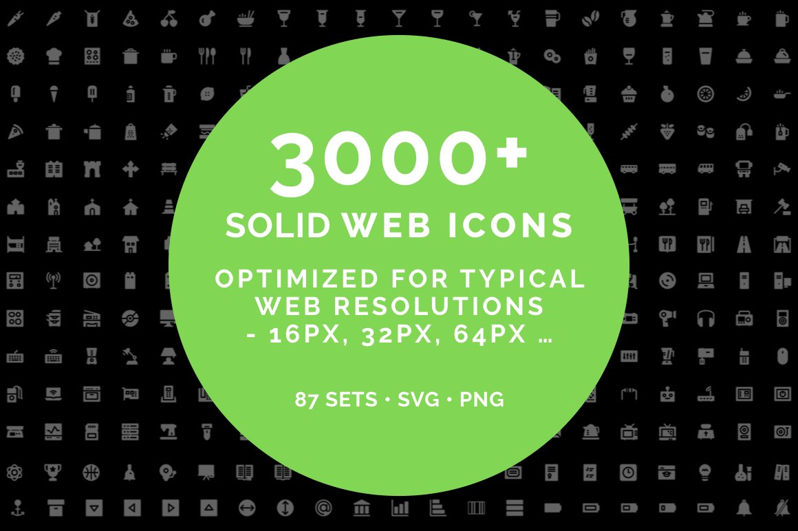 Web solid icons -MEGA BUNDLE- 3000+ cover image.