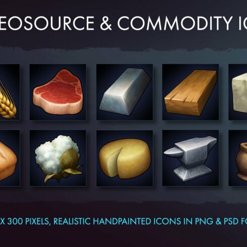 Resource Commodity And Tool Icons cover image.