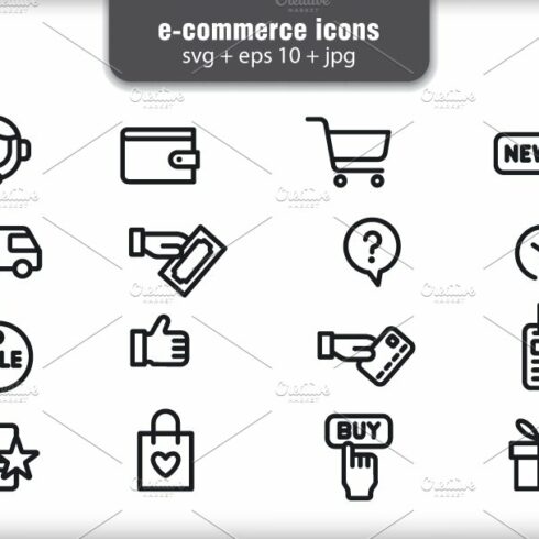 E-commerce Icon Set cover image.