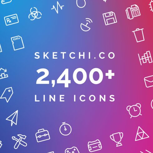 Sketchi.co 2,400 Icon Font & Library cover image.