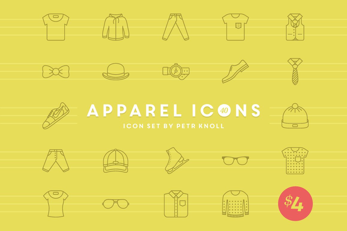 40 Apparel Icons cover image.