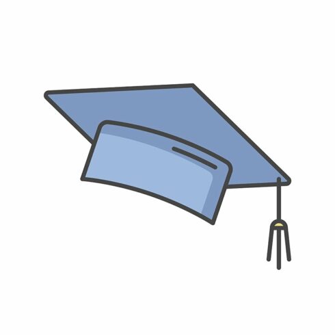 Graduation cap RGB color icon cover image.
