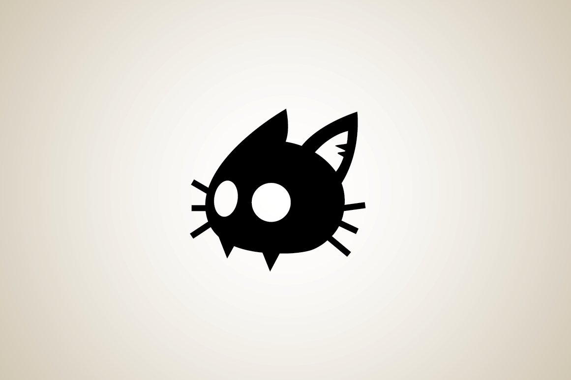 Creepy Cat Logo Template preview image.