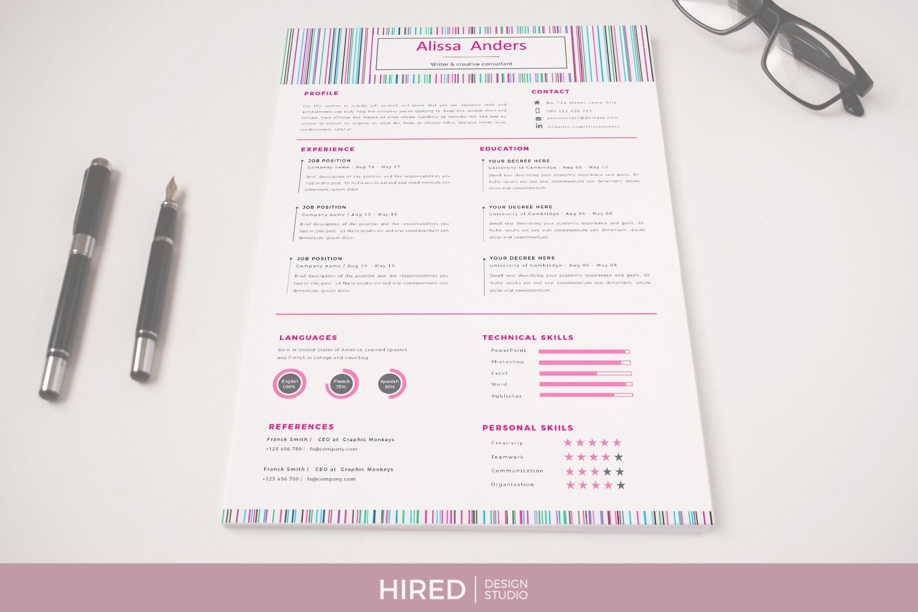 cretive resume frontal view 498
