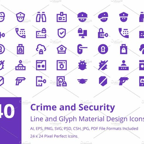 140 Crime and Security Material Icon cover image.