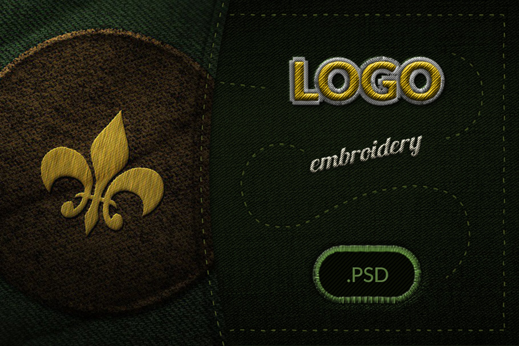 Embroidery Logo Display Mockup cover image.