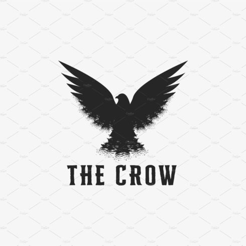 Vintage dirty retro flying crow logo cover image.