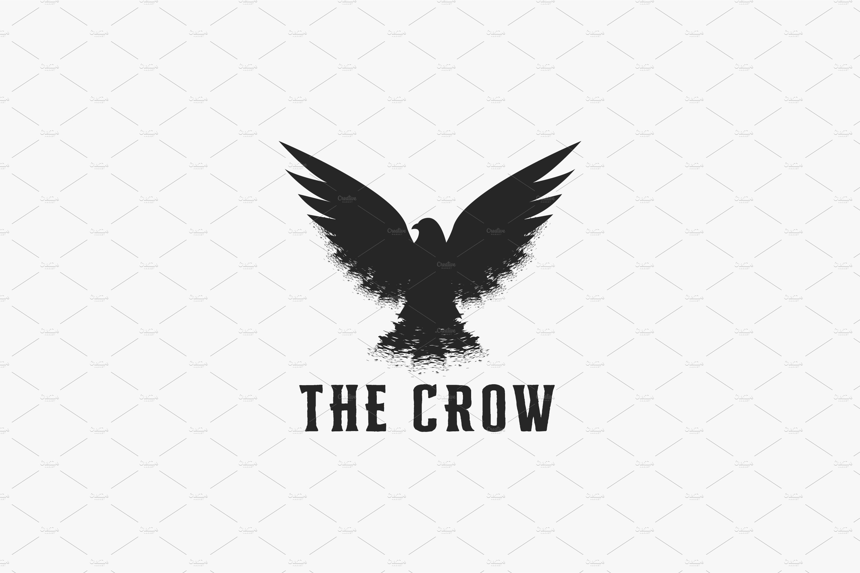 Vintage dirty retro flying crow logo cover image.