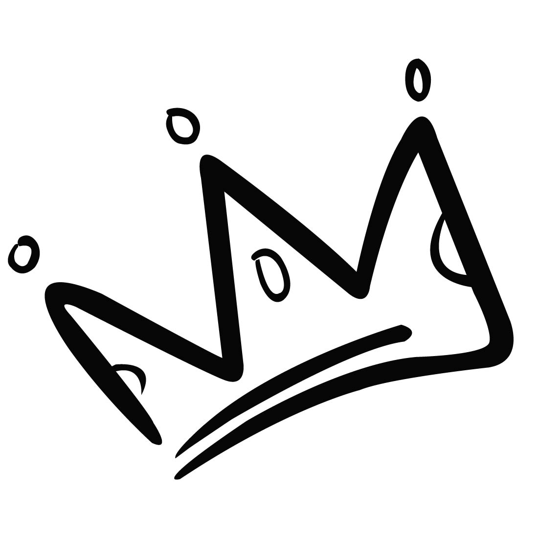 Black and white drawing of a crown.
