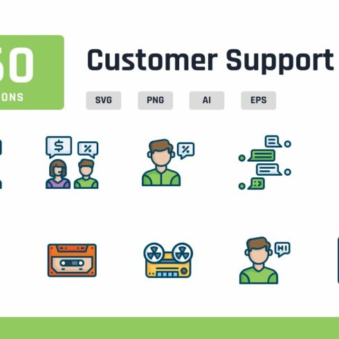 Customer Support Iconpack cover image.