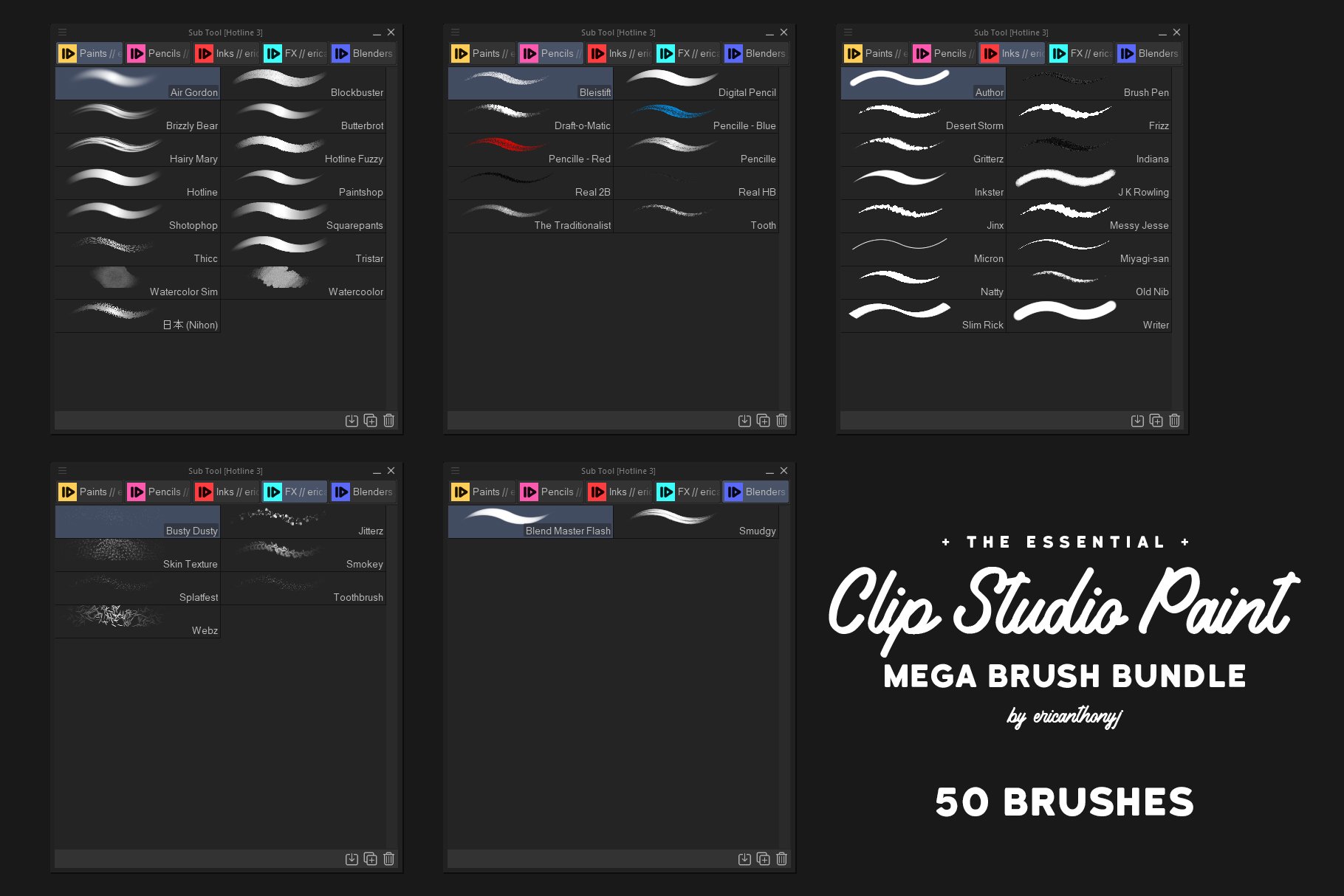 Clip Studio Paint - Mega Bundle preview image.